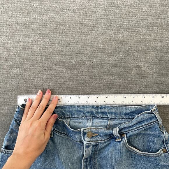 Vintage Lee Jeans Women 30x27 Blue Straight Mid Rise Zip Fly Casual Distressed - Picture 7 of 8